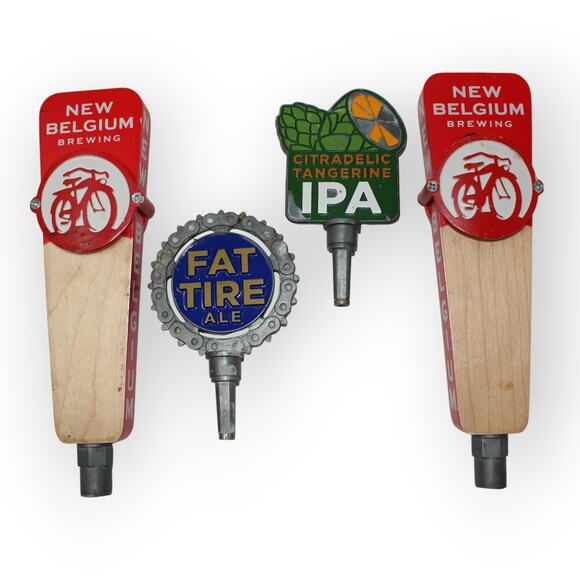 2 New Belgium Brewing Tap Handles FAT TIRE Ale & Citradelic Tangerine IPA - Picture 2 of 11